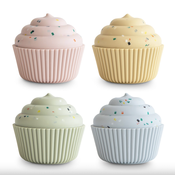 Mushie 100% BPA Free Silicone Mix &amp; Match Cupcake Toy