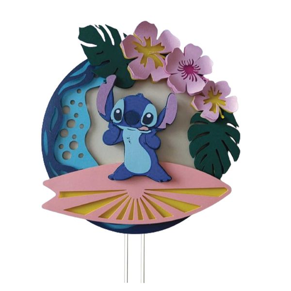 Stitch Birthday Cake Topper, Cake decor for Stitch Party