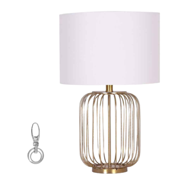 Table Lamp With Gold Bar Frame and Key Holder