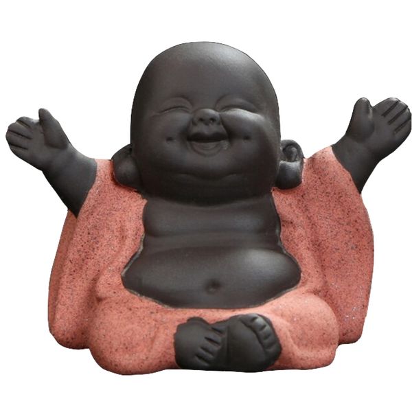 Home Decor Happy Buddha Statue Cheering - 9.6cm