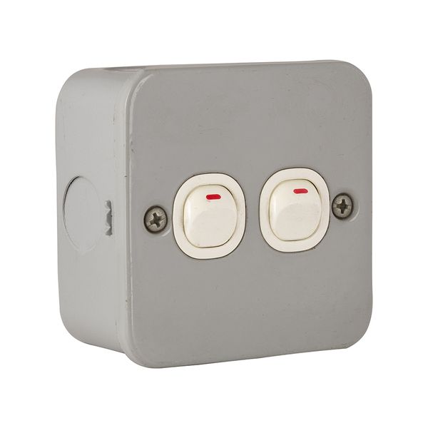Eurolux - Switch - 1 Way - 2 Gang - Grey - 10a - 2 Pack