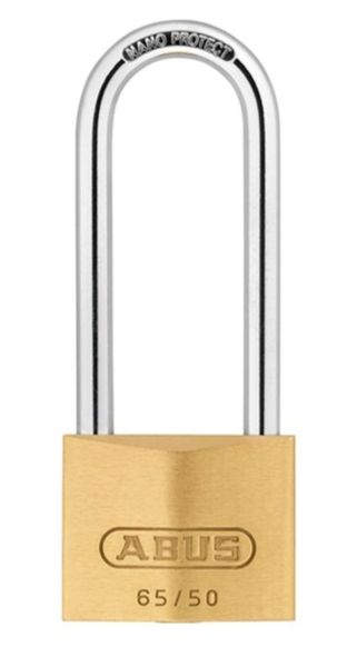 ABUS 65/50HB63 Brass Padlock - Long Shackle (63 mm)