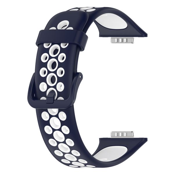 Sport Silicone Strap Compatible with Huawei Fit 2-Navy &amp; White