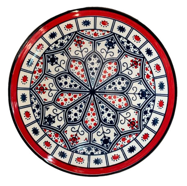 Quality Moroccan Styled Porcelain Round Side Plate (6 Pieces) 21x21x5.5cm