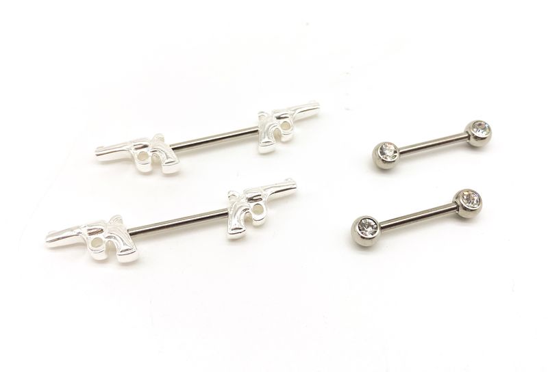 Fabulae Nipple Ring Piercing Set of 2, Briana