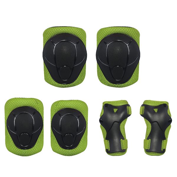 Adjustable Sports Protective Gear Guards Set for Kids - Pack of 6 (Yellow)