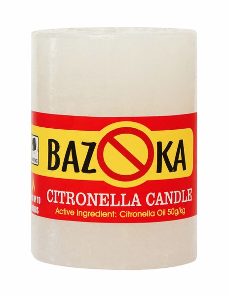 6 x Clover Leaf Candles - Buzoka Citronella Pillar Candle - (7.5x14cm)