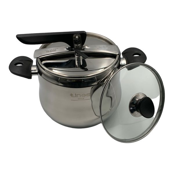 Quality Stainless Steel Pressure Cooker - 8 Litre Lines Special - 39 x 21 x 22cm