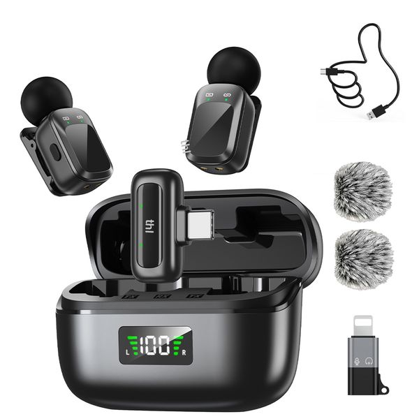 thl Wireless Lavalier Microphone with Noise Cancellation, AI Voice Changer