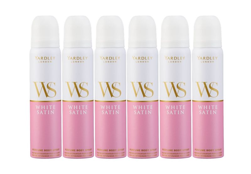 Yardley White Satin Perfume Body Spray 6 x 90ml
