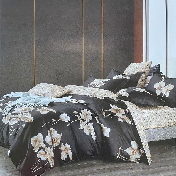 Soft Touch Embellished Six Pc's Duvet Cover Set Blue &amp;White Queen