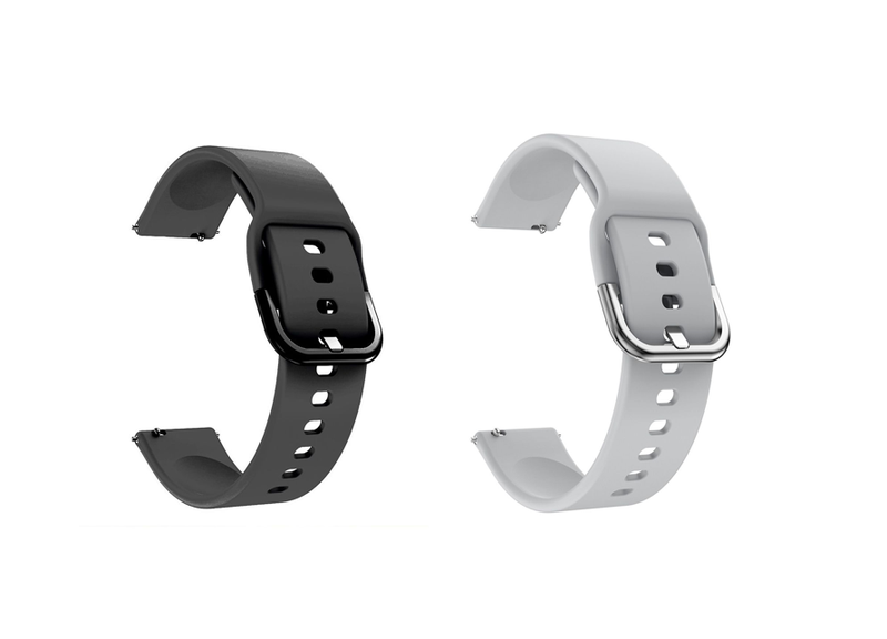 Silicone Band Compatible with Samsung Galaxy Watch - Black &amp; Grey