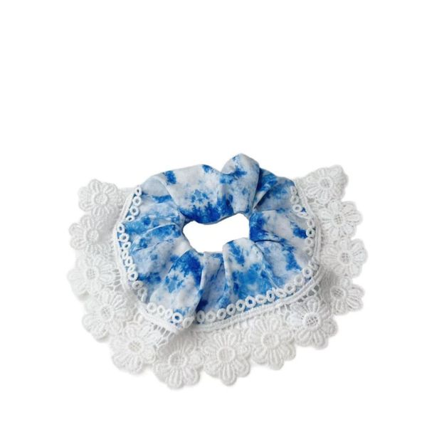 Ethnic Blue Lace Hair Ring for Women