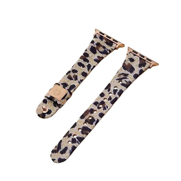 Killer Deals Nylon + Leather Strap with 42/44/45/49mm Apple Watch- Leopard