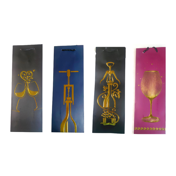 Elegant Wine Presentation: Set of 4 Luxury Gift and Wine Bag - 37 x 12CM