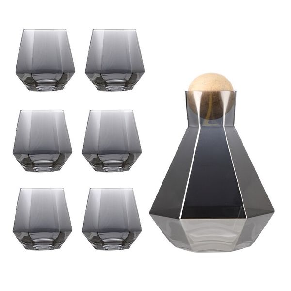 Dream world 7 Piece High Quality Luxury Geometric Design Water Glass Set