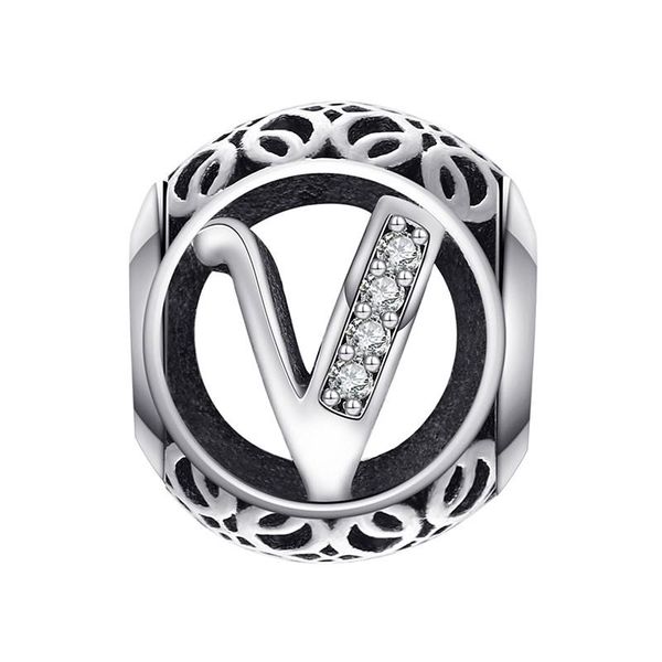 Vintage Letter V Charm