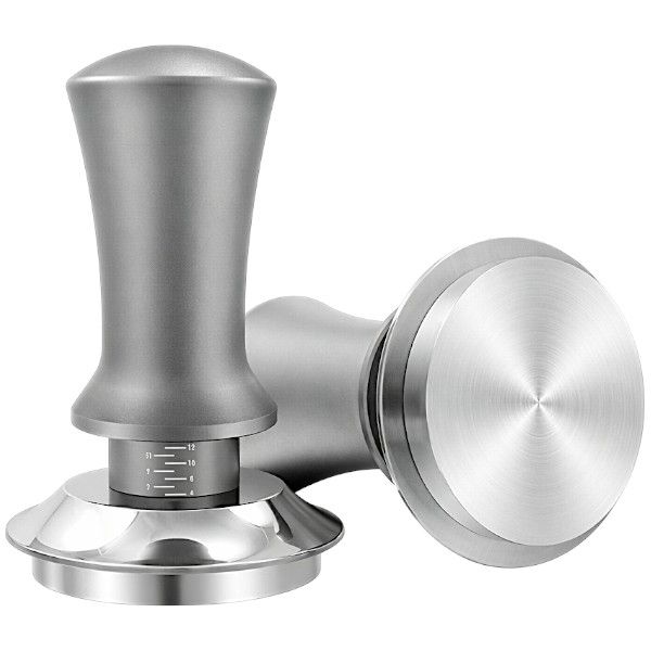 53mm Stainless Steel Smooth Bottom - Adjustable Espresso Coffee Tamper