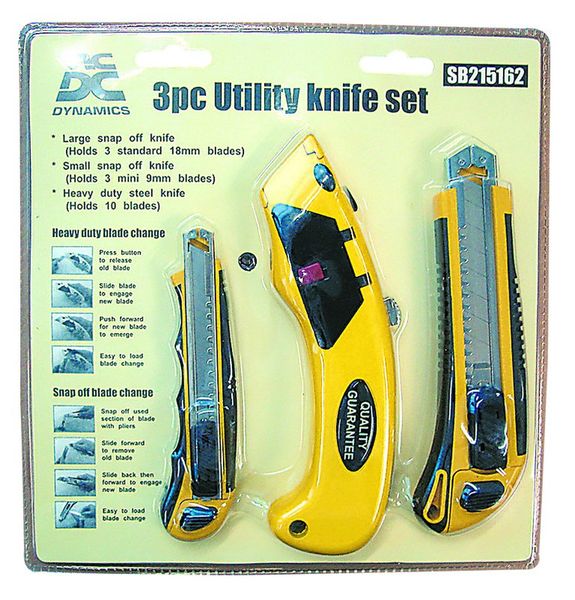 3Pc Utility Knife Set