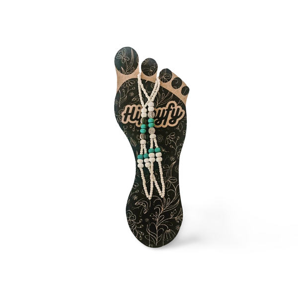 Hippyfy Anklet Barefoot Sandal - Blue &amp; White