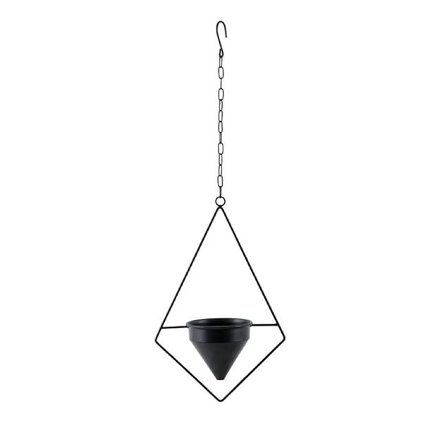 Garden Decor Hanging Flowerpot Planter Metal Minimalist (75cm) - Pointed