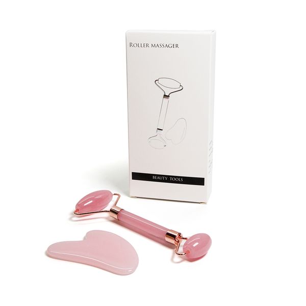 Authentic Jade Beauty Gua Sha &amp; Roller Facial, Eye &amp; Body Massager Set