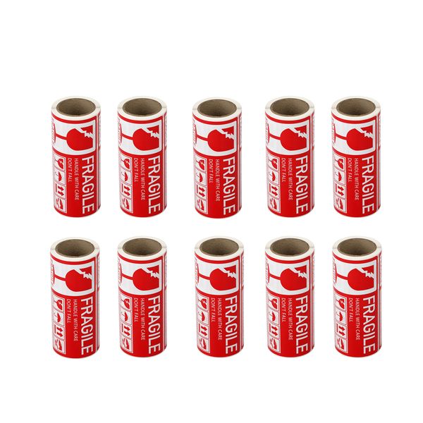 Permanent self-adhesive Easy Tear Fragile Sticker X10(FGS-130-70-250 X 10)