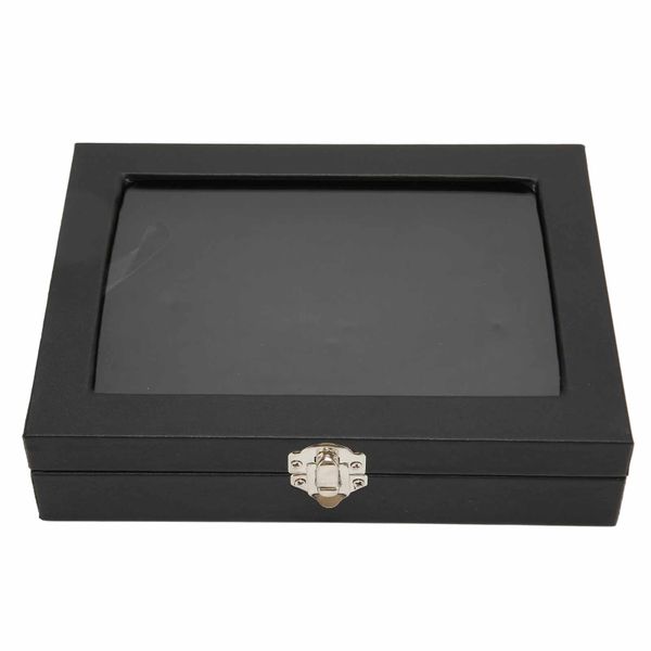 Dustproof Transparent Pin Display Case - Black Badge Storage for Home &amp; Jewelry Store
