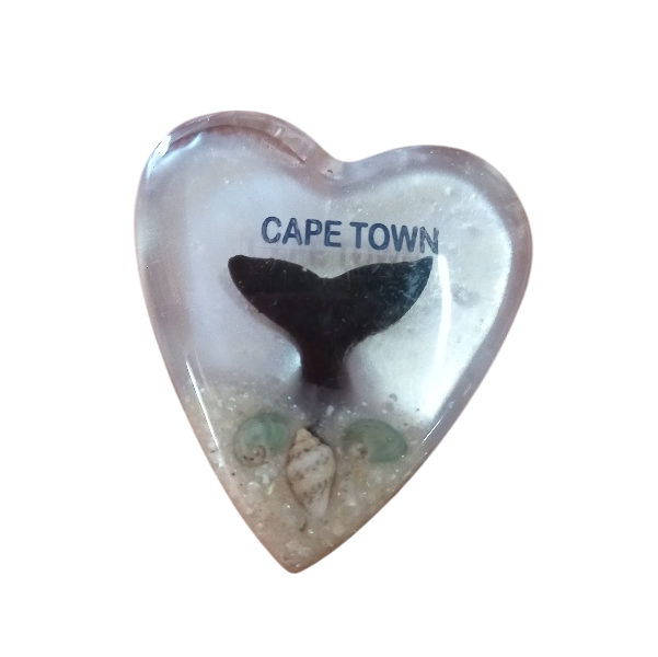 Fridge Magnet Heart Shape CapeTown Whale Tale - 5cm