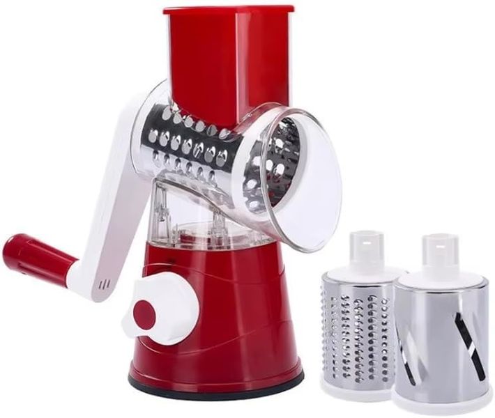 Manual Rotary Cheese and Vegetable Grater 3 Stainless Steel Drum Blades