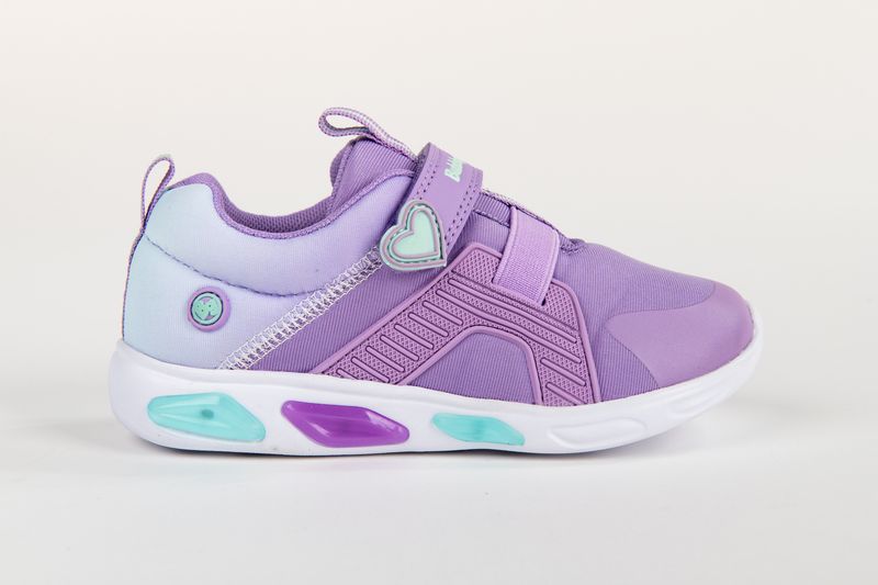 Bubblegummers - Girls Grey and Lilac Stride Light Sneakers