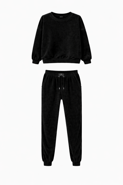 Secret Shield Obsidian Comfort Velour Tracksuit-Everyday Luxury Loungewear