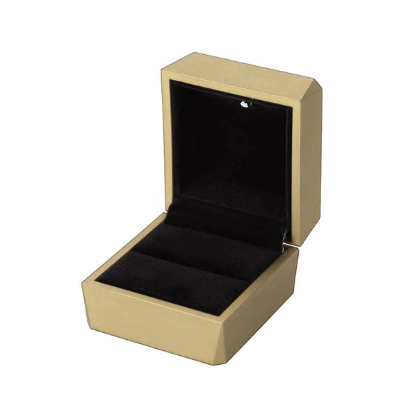 LED Lighted Engagement Ring Box Velvet Wedding Ring Box Proposal Gift-Gold