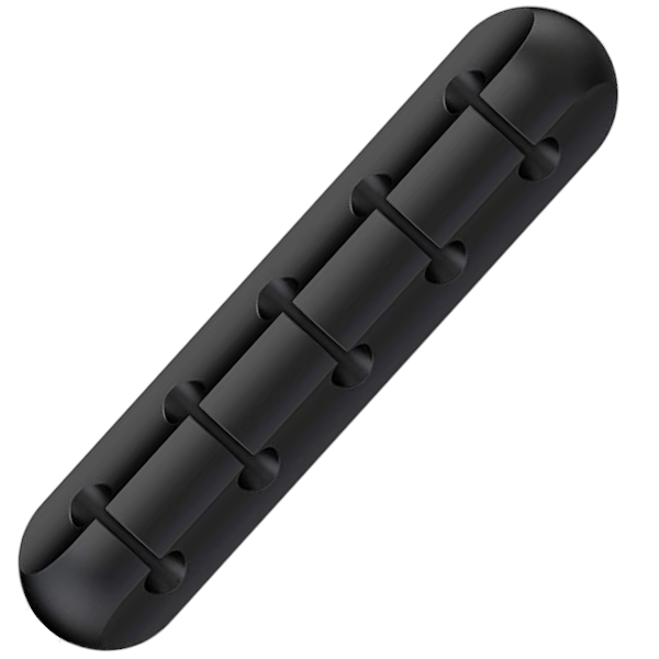 5-Slot Silicone Cable Clip Organizer - Black