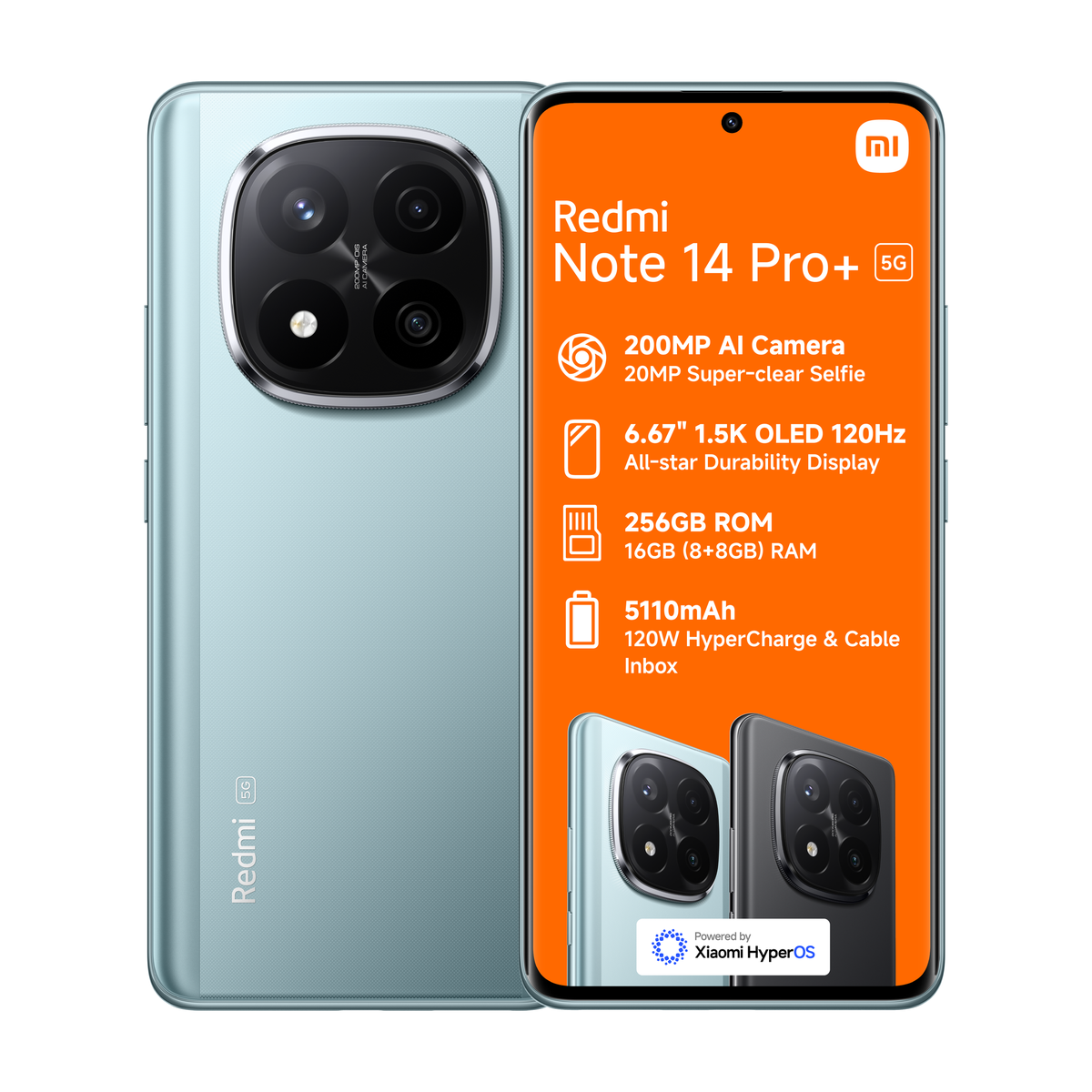 Xiaomi Redmi Note 14 PRO+ 5G Smartphone - Frost Blue (8+8GB RAM+256GB)