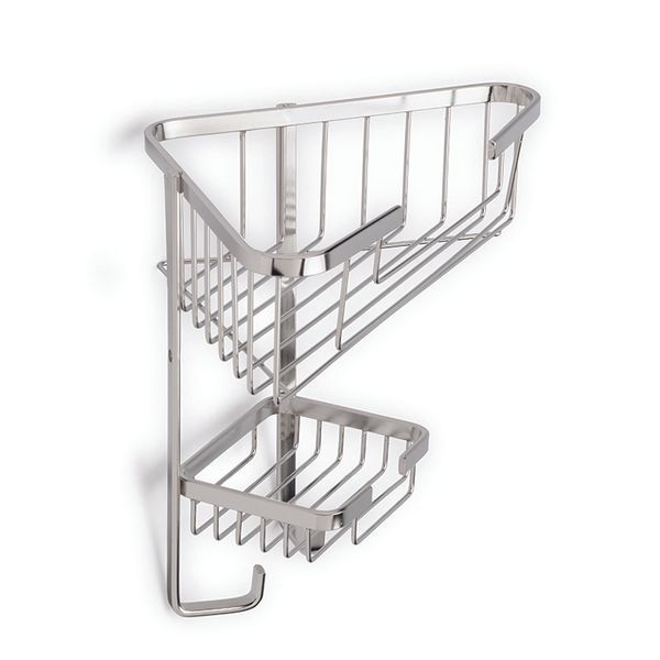 Bathroom Corner Shelf - 2 Tier - Stainless Steel