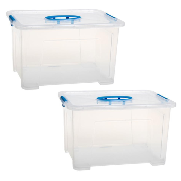 Clear Storage Box - 9.5 Litre - 33x25x19cm (Set of 2)