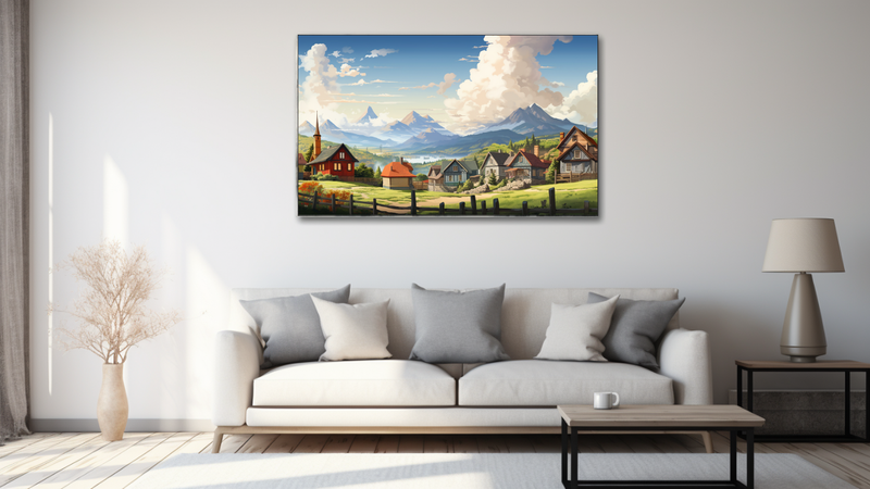 Canvas Wall Art - Village Skylines Abstract - MT0333