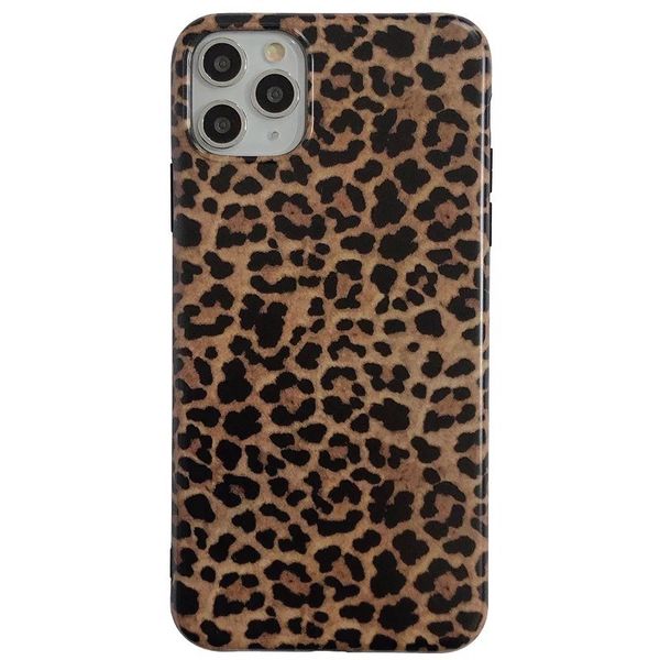 Stylish Leopard Print Case Compatible with iPhone - Brown &amp; Black