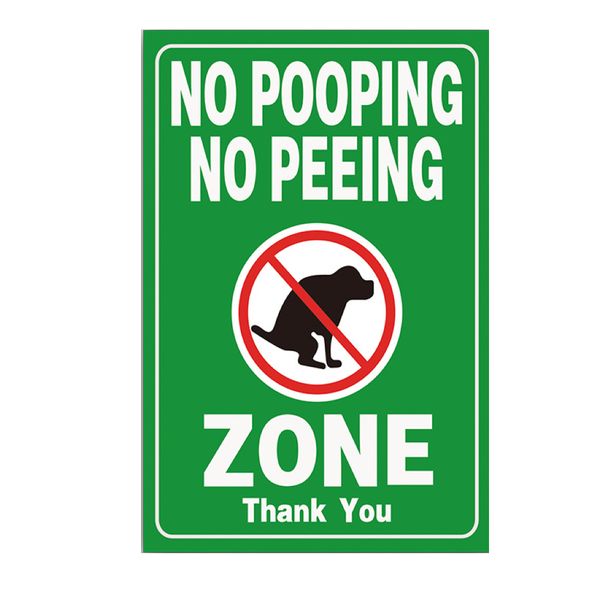 Decor Pet Metal Tin Signs Wall Picture No Pooping No Peeing Dog 30cm
