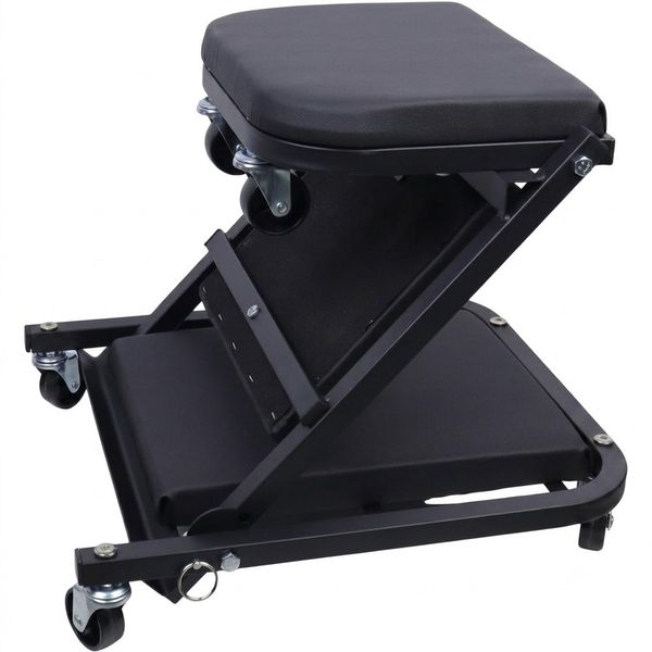 2-in-1 Mechanic Creeper Seat Foldable Rolling Garage Creeper