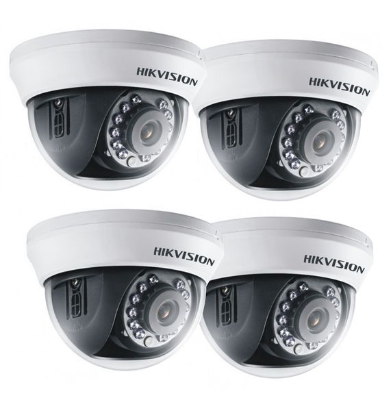 4 HIKVISION 2Mp Dome Camera Set For 4 Channel Analogue System