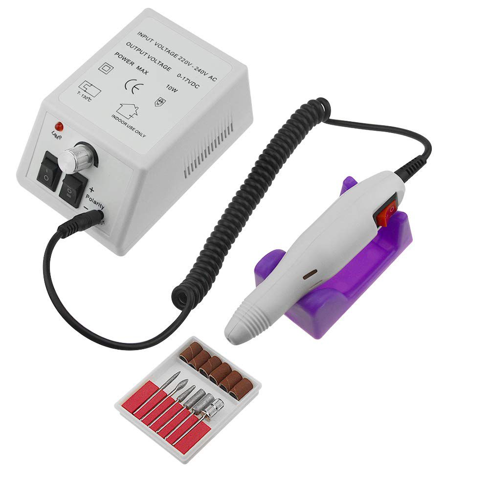 Professional Electric Nail Art Salon Drill Machine Kit Set White