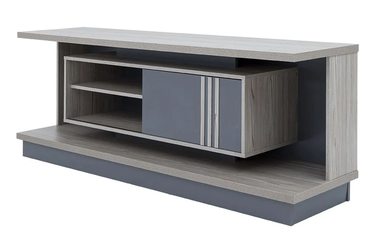 Plasma/Smart TV Stands - Sliding Doors and Shelves - Oak / Grey Colours