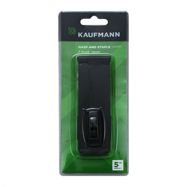 Kaufmann - Hasp &amp; Staple Japan 114mm Black - 5 Pack