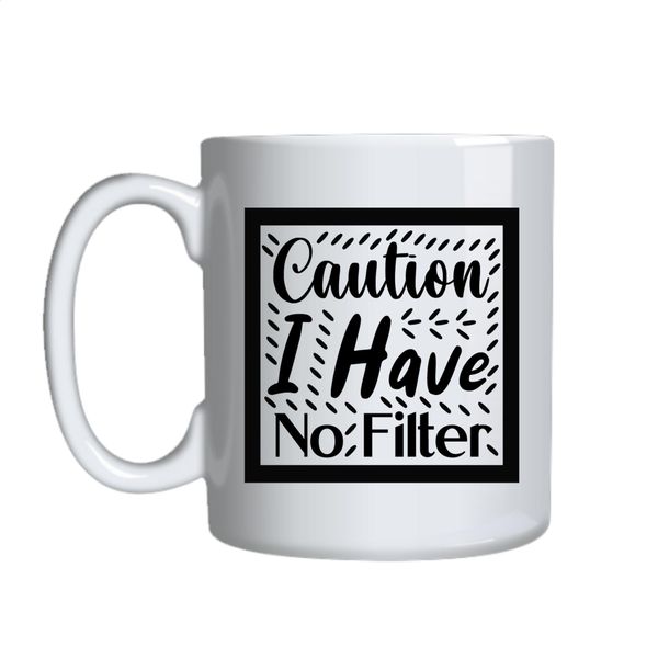 No filter Coffee Mugs for Him Her with Words Graphic Cups Design Present050