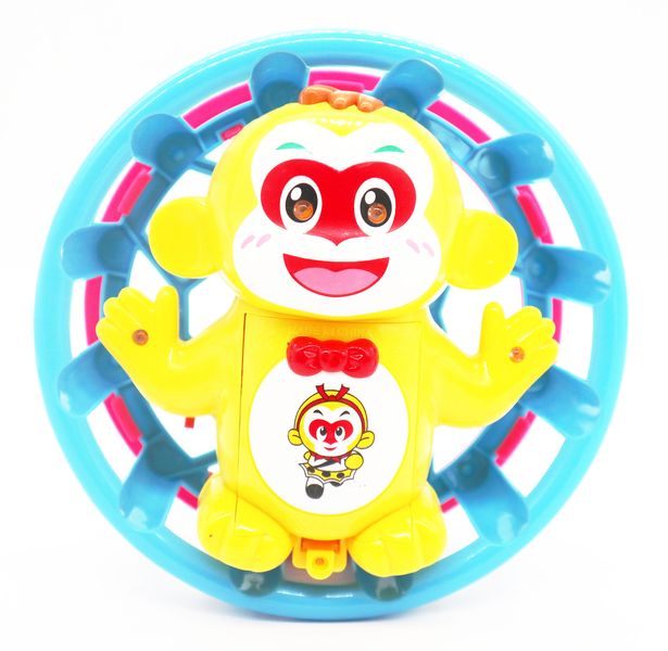 Funny Monkey Circling, Lighting and Music Playing Toy Pet