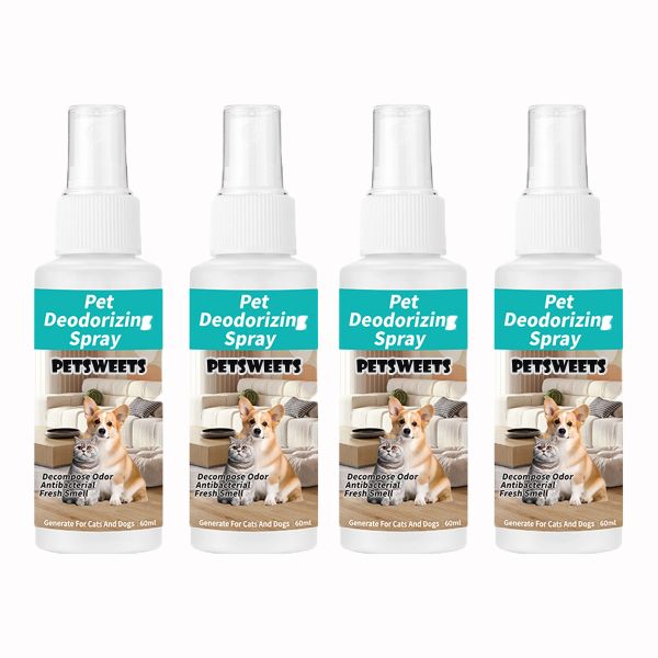 4 Pack Dog Deodorant Spray Pet Perfume Spray for Smelly Dogs Cats