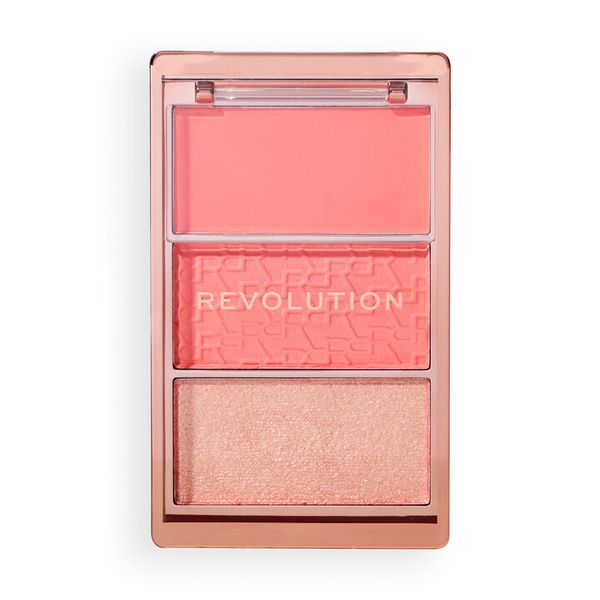 Revolution Beauty Blush Icon Trio Cream, Powder &amp; Highlighter Palette