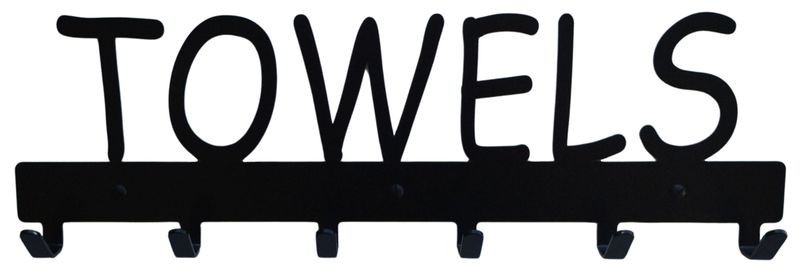 Eboy Steel Towels &amp; Bath Robes Rack - 6 Hooks - Black